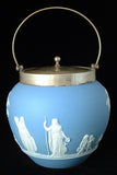 Biscuit Jar Light Blue Jasperware Dip Wedgwood Offering To Peace 1880s