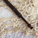Victorian Era Lace Bobbin Hand Turned Mahogany Treen Beads Spangles 1890s