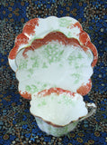 Wileman Shelley Cup And Saucer With Plate Trio Empire Rust And Green
