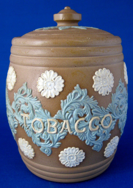 doulton tobacco jar Royal Doulton Silicon Humidor Jar Stoneware Edwardian England Aqua Acc –  Antiques And Teacups