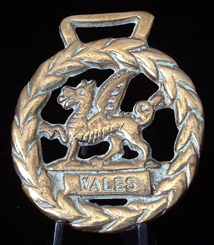 Horse Brass England Dragon Wales Welsh Symbol 1900 Harness Ornament