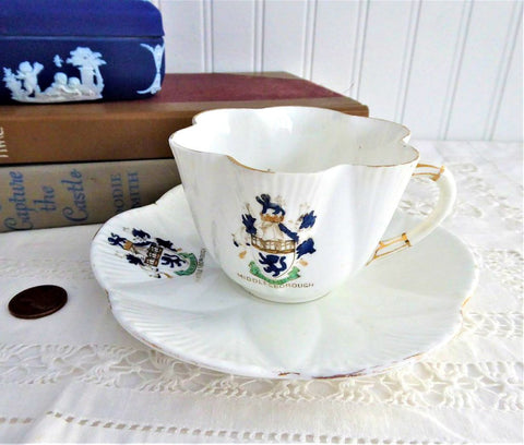 Shelley Dainty Crested Cup and Saucer Middlesborough 1912-1925 Souvenir