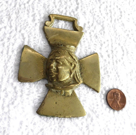 Horse Brass Queen Victoria Maltese Cross 1936 Royalty Horse Tack