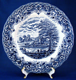 Blue Transferware Plate Homeland Grindley England Ironstone 10 Inch Dinner 1920s