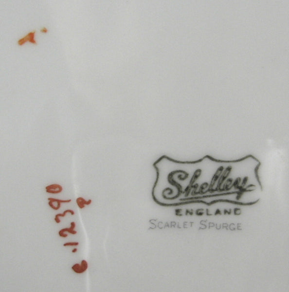 Shelley Art Deco Side Plate Scarlet Spurge Bread Tea 6 Inches Red