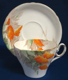 Shelley Cup And Saucer Art Deco Orange Wisteria Old Cambridge 1940s