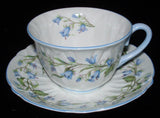 Shelley England Blue Harebell Cup And Saucer Low Oleander Shape Afternoon Tea