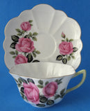 Shelley England Pink Rose Cappers Rose Cup And Saucer Stratford Shape 1959-1966