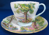 Shelley Cup and Saucer Woodland Richmond Shape Landscape 1950s