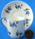 Shelley Miniature Cup And Saucer Blue Charm Canterbury Shape 1956-1966