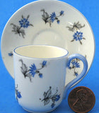Shelley Miniature Cup And Saucer Blue Charm Canterbury Shape 1956-1966