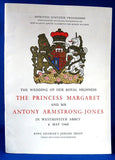 Royal Wedding Program Princess Margaret Armstrong-Jones 1960 Original Programme