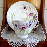 Shelley China Anemone Cup And Saucer Windsor Shape England 1959-1964