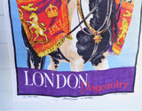 Horse Guards Drummer Tea Towel 1960s London Pageantry Ulster Irish Linen Dish Towel