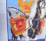 Horse Guards Drummer Tea Towel 1960s London Pageantry Ulster Irish Linen Dish Towel
