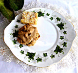 Cake Serving Plate Duchess Ivy England 1970s Sandwich Bone China Green Leaves