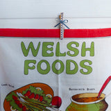 Tea Towel England Welsh Foods Wales Vintage 1970s Dish Towel Souvenir