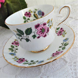 Bird Of Paradise Cup And Saucer Jacobean Floral 1980s Royal Stafford
