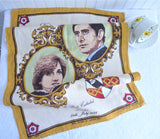Royal Wedding Prince Charles And Princess Diana Tea Towel Blue 1981 Linen