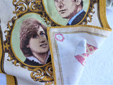 Royal Wedding Prince Charles And Princess Diana Tea Towel Blue 1981 Linen