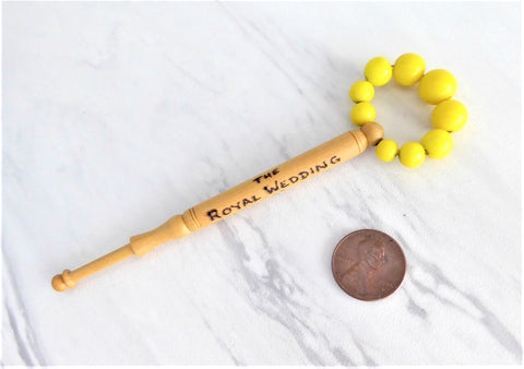 Lace Bobbin Royal Wedding Charles Diana Glass Bead Spangles Handmade 1981