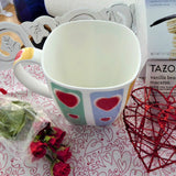 Large Valentine Hearts Mug Stripes 12 Ounces English Bone China Crown Trent Square