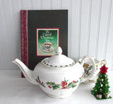 A Cup Of Christmas Tea Large Teapot Holly Holiday Christmas Tea 32 Ounces 1990s