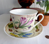 Roy Kirkham Breakfast Size Cup And Saucer Botanical Floral Bouquet Flowers Names