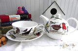 Garden Birds Tea For One Roy Kirkham Teapot Fitted Cup And Saucer Breakfast Cup Bone China