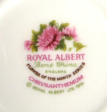 November Chrysanthemum Cup And Saucer Royal Albert Demi Flower Of The Month - Antiques And Teacups - 5