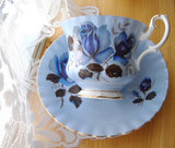 Royal Albert Blue Rose Cup And Saucer English Bone China 1950s - Antiques And Teacups - 1