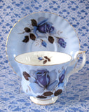 Royal Albert Blue Rose Cup And Saucer English Bone China 1950s - Antiques And Teacups - 4