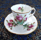 Hammersley England Grandmother's Rose Teacup And Saucer Roses Gold Bone China 1970s - Antiques And Teacups - 1