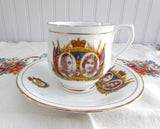 Cup and Saucer Coronation 1937 King George VI Queen Elizabeth English Bone China - Antiques And Teacups - 2