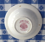 Red Transferware English Scenery Sauce Bowl Jam 1940s Enoch Woods Woods Ware Rural Scene - Antiques And Teacups - 5