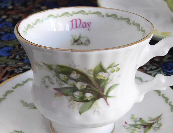 teacup lily flower Miniature Lily Of The Valley May Cup And Saucer Queen's Bone China Min –  Antiques And Teacups