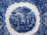 Romantic Staffordshire Blue Transferware Bowl Mid Victorian 1840-1870