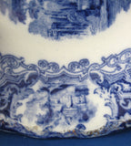 Romantic Staffordshire Blue Transferware Bowl Mid Victorian 1840-1870