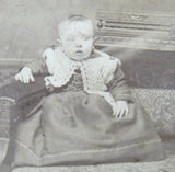Cabinet Card Photo Scared Baby Eastlake Victorian Chair 1870s Victorian Ephemera