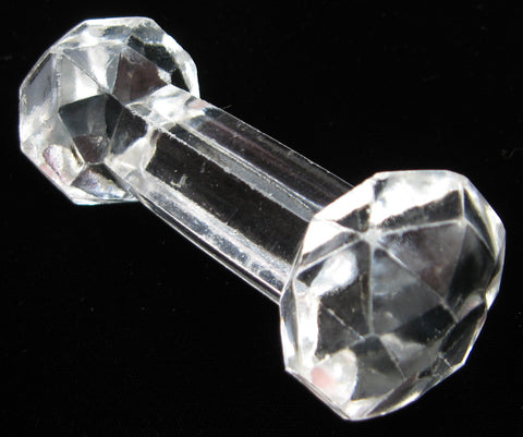 Victorian Era Carving Kniferest Barbell Faceted Glass Large 1870-1890s Barbell