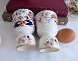 Imari Double Eggcup Pair Fresian Booths England 1880s Hand Colored Transferware