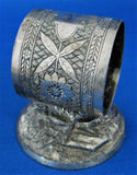 Aesthetic Movement Napkin Ring Pedestal Tufts USA Antique 1880s Victorian