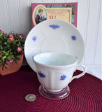 Grandmothers Blue Chelsea Cup And Saucer Adderleys Sprigged Ironstone 1890s