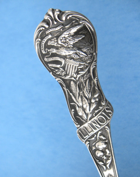 Sterling Silver Souvenir Spoon - Courthouse - Clinton Illinois - SKU-FL0307