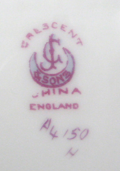 Antique George Jones Crescent Plate 7 Inch Cake Rose Swags 1890s