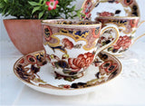 Pair George Jones Crescent Antique Imari Cup And Saucer Demitasse Cups 1890s