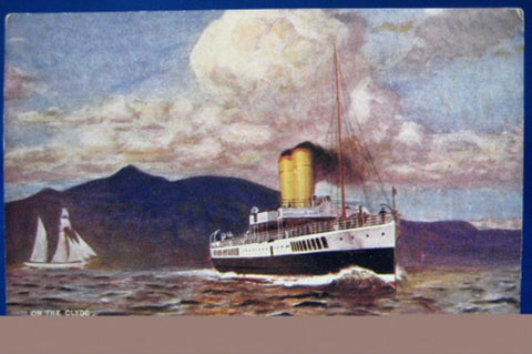 Postcard L&NW RR Steamer Painting Victorian Railway Advertising London North West Ship