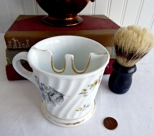 Victorian Shaving Mug German Hand Colored 1890s Porcelain Hot