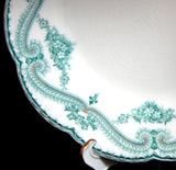 Teal Transferware Dinner Plate Regis Johnson Brothers 1890s Ironstone 10 Inch