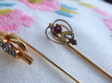 Edwardian Stick Pins 4 Hat Pins 1900 Lapel Pins Tea Party Antique Accessories Set